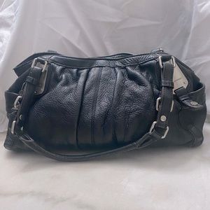 Genuine leather, black shoulder bag in good condition.